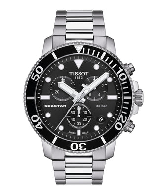 Tissot 45mm Black Seastar 1000 Chronograph Quartz Watch