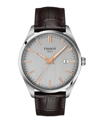 Tissot 40mm PR100 Quartz Watch with a Brown Leather Strap