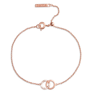 Olivia Burton Rose Gold Plated Bejewelled Classics Interlink Bracelet