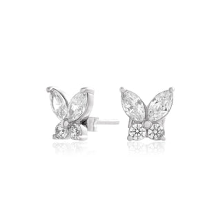 Olivia Burton Silver Butterfly Crystal Stud Earrings