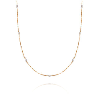 Daisy London yellow gold plated treasures seed pearl necklace