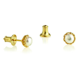 Jersey Pearl Yellow Gold Plated Fancy Pearl Stud Earrings