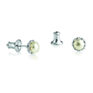 Jersey Pearl Silver Fancy Pearl Stud Earrings