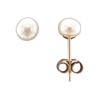 9ct Yellow Gold 5mm Freshwater Pearl Stud Earrings