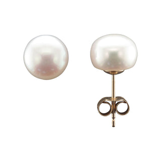 9ct Yellow Gold 8mm Freshwater Pearl Stud Earrings
