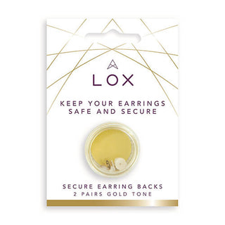Lox Yellow Gold Tone Secure Earring Backs - 2pairs