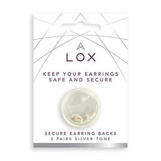 Lox Silver Tone Earring Backs - 2 Pairs