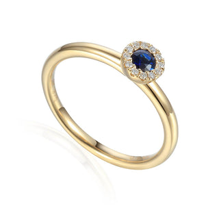 A&S Birthstone Collection 9ct Yellow Gold Sapphire And Diamond September Birthstone Ring