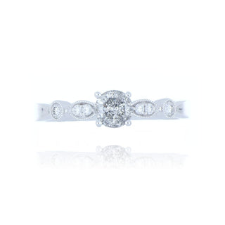 18ct White Gold 0.41ct Salt And Pepper Diamond Solitaire With Stone Set Shoulders