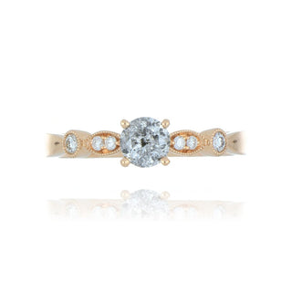 18ct Rose Gold 0.49ct Salt And Pepper Diamond Solitaire With Stone Set Shoulders