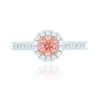 Platinum 0.50ct Enhanced Pink Diamond Cluster Ring