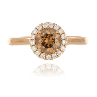 18ct Rose Gold 1.00ct Cognac Diamond Cluster Ring
