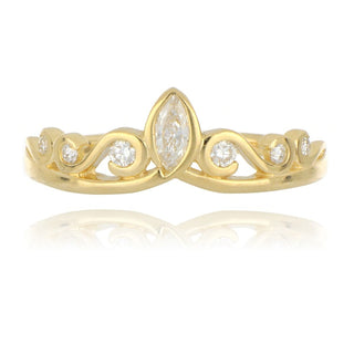 9ct Yellow Gold 0.20ct Diamond Tiara Ring