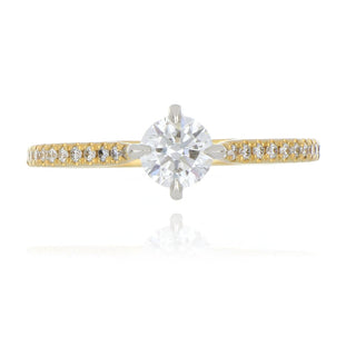 A&s Engagement Collection 18ct Yellow Gold 0.50ct Diamond Solitaire With Stone Set Shoulders