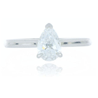 A&s Engagement Collection Platinum 0.91ct Pear Cut Diamond Solitaire Ring