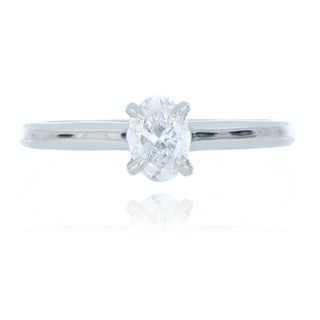 A&s Engagement Collection Platinum 0.50ct Oval Cut Diamond Solitaire Ring
