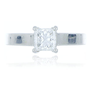 Platinum 0.83ct Princess Cut Diamond Solitaire Ring