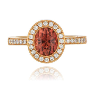 18ct Rose Gold 1.51ct Pink Tourmaline And Diamond Cluster Ring