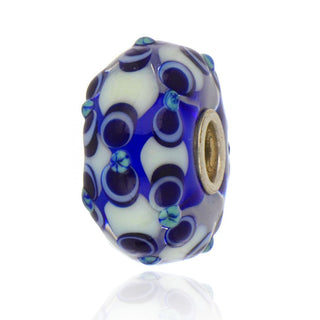 Trollbeads Unique Blue And White Dots Bead