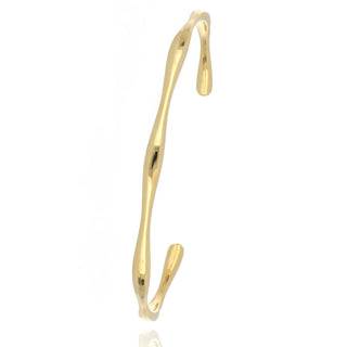 9ct Yellow Gold Solid Waves Bangle