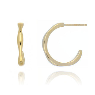 9ct Yellow Gold Wave Hoop Earrings