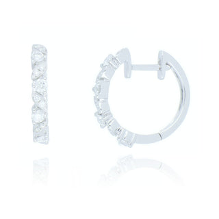 18ct White Gold 0.33ct Diamond Hoop Earrings