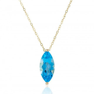 9ct Yellow Gold 2.56ct Blue Topaz Necklace