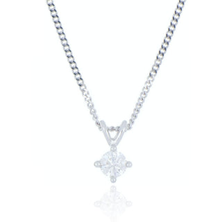 9ct White Gold 0.20ct Diamond Solitaire Necklace