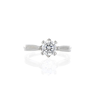 A&s Enchanted Collection Silver 6mm Cubic Zirconia Solitaire Ring