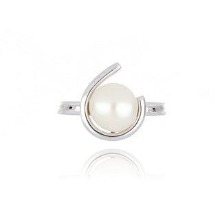 A&s Enchanted Collection Freshwater Pearl Silver Hook Ring