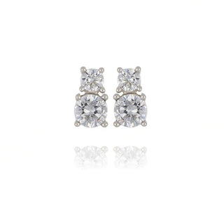 A&s Enchanted Collection 2 Stone Cubic Zirconia Stud Earrings