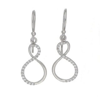 A&s Paradise Collection Silver Cubic Zirconia Eternity Drop Earrings