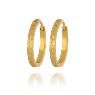 A&s Paradise Collection Yellow Gold Vermeil Cubic Zirconia Hoop Earrings