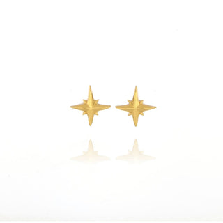 A&s Paradise Collection Yellow Gold Vermeil Star Stud Earrings