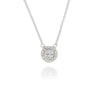 A&s Enchanted Collection Silver Cubic Zirconia Cluster Necklace