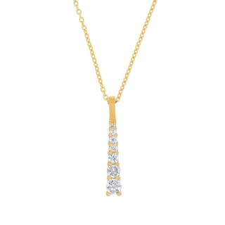 A&s Paradise Collection Yellow Gold Vermeil Graduated Cubic Zirconia Drop Necklace