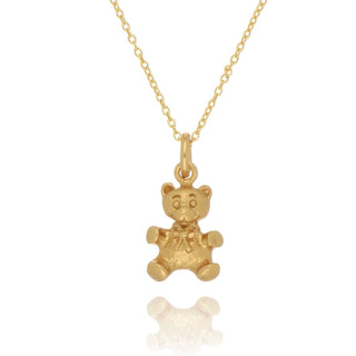 A&s Paradise Collection Yellow Gold Vermeil Teddy Bear Necklace