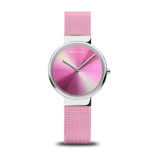 Bering Ladies Stainless Steel Pink Aurora Watch