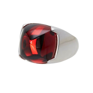 Baccarat Silver Red Medicis Ring