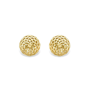 9ct Yellow Gold Cage Stud Earrings