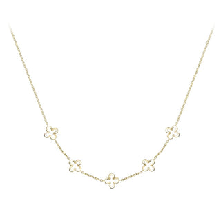9ct Yellow Gold 5 Clover Necklace