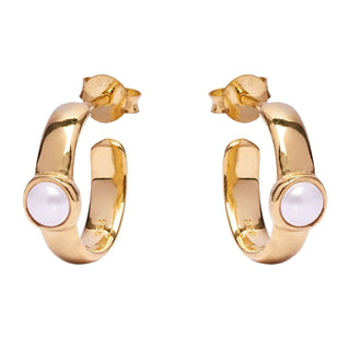 Annie Haak Gold Pearl Cosmic Hoop Earrings