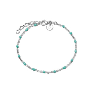 Daisy London Silver Turquoise Bead Bracelet