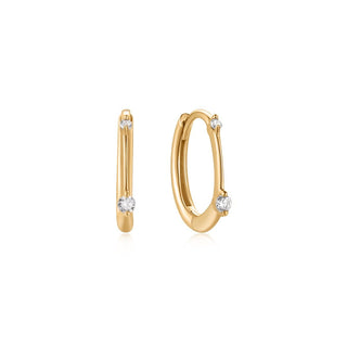A&s Ear Styling Collection 14ct Yellow Gold Diamond Single Hoop Earring