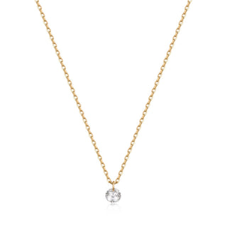 14ct Yellow Gold Floating Diamond Necklace