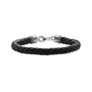 Thomas Sabo Silver & Black Leather Bracelet