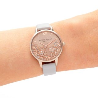 Olivia Burton Rose Gold Plate Bejewelled Lace Watch