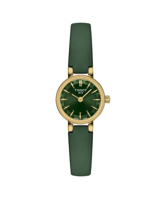 Tissot Ladies Yellow Gold Plated Green Lovely Watch With A Green Leather Strap