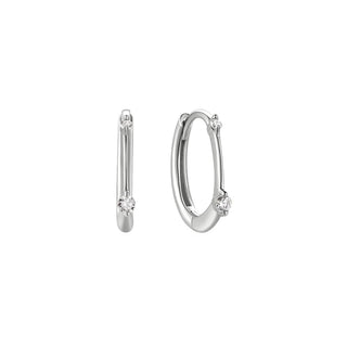 A&s Ear Styling Collection 14ct White Gold Diamond Single Hoop Earring