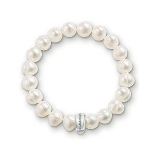 Thomas Sabo Silver & Pearl Charm Club Bracelet - Small